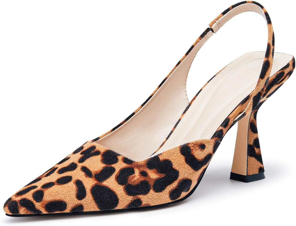 Coutgo Womens Slingback Stiletto High Heels Closed Pointed Toe Pumps D’Orsay Sexy Office Dress ... | Amazon (US)