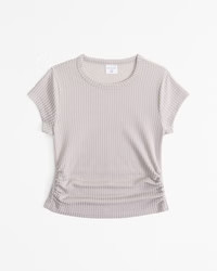 textured side ruched tee | Abercrombie & Fitch (US)