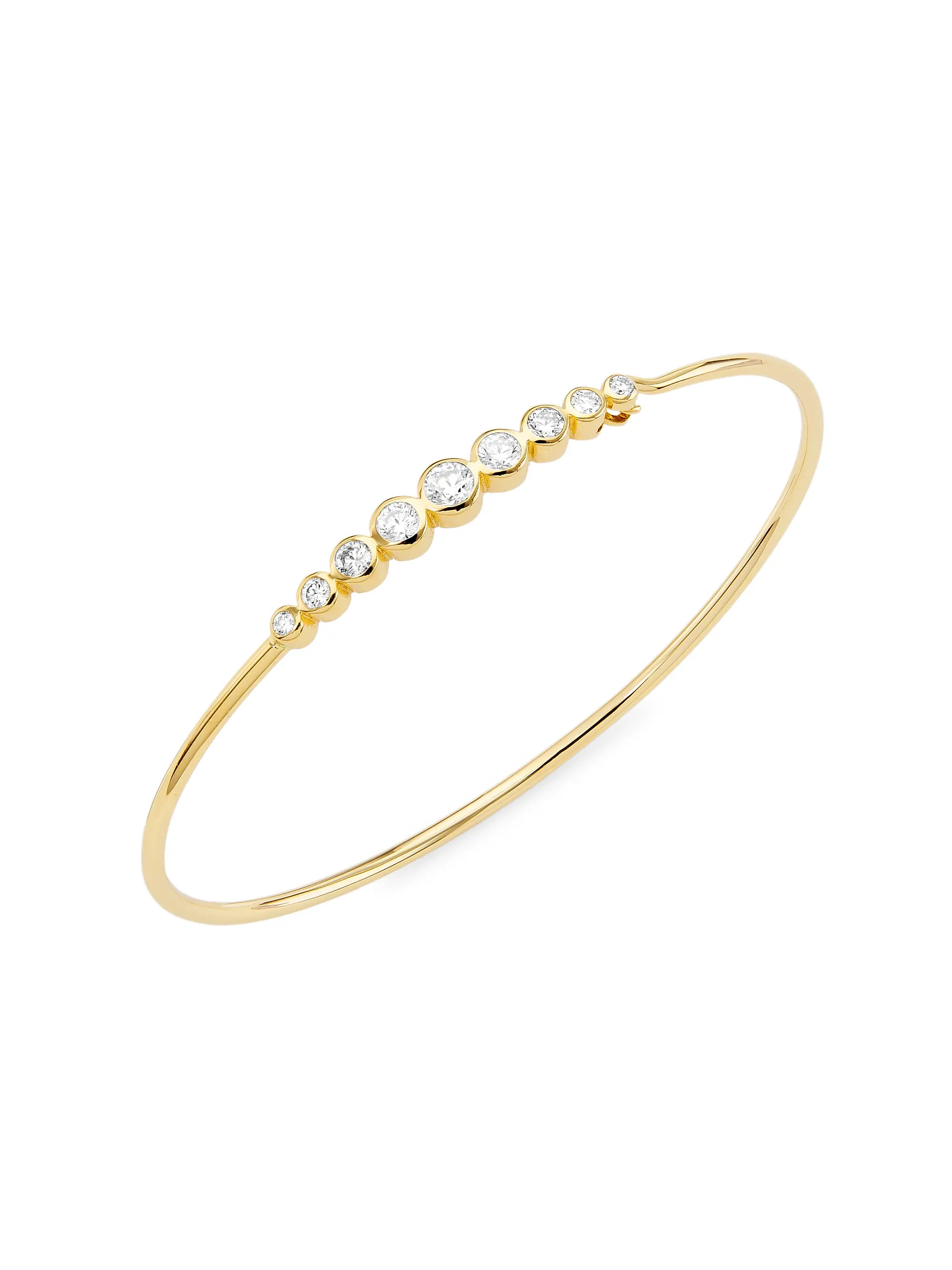 14K Yellow Gold & 0.6 TCW Diamond Wire Bangle | Saks Fifth Avenue