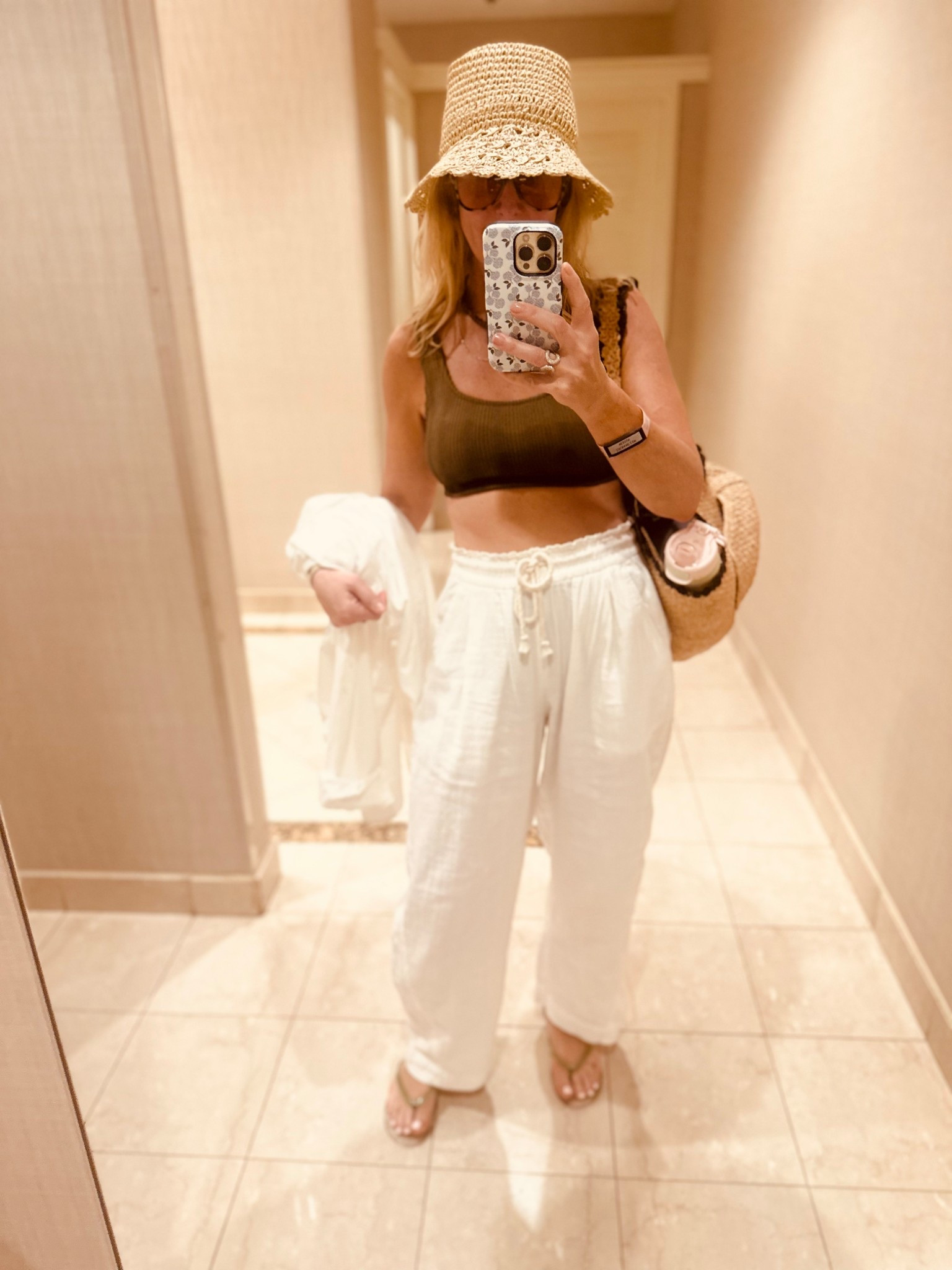 These $20 barrel beach pants have been a hit! My hat is also on sale and I hated all my swimsuits when I was packing (prob b/c I didn’t have a spray tan)  so I ran to old navy and scored with this $12 top and $12 high waist bottoms! Love the color 🫒 

#LTKSwim #LTKTravel #LTKSaleAlert
