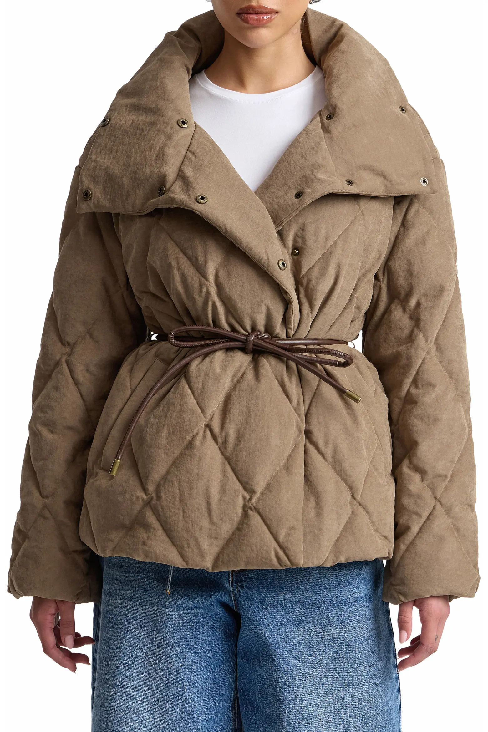 Tie Waist Puffer Coat (Women) | Nordstrom | Nordstrom