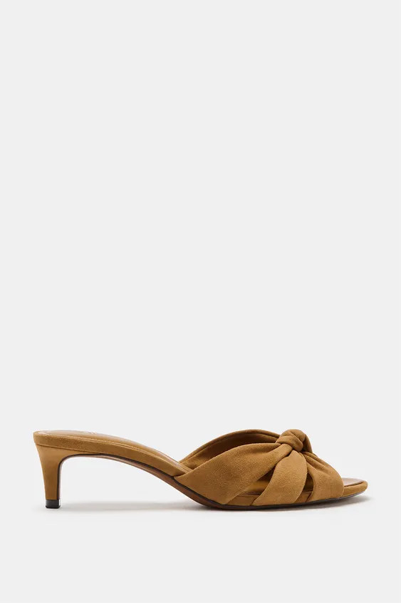 KNOTTED LEATHER SANDALS | Zara US