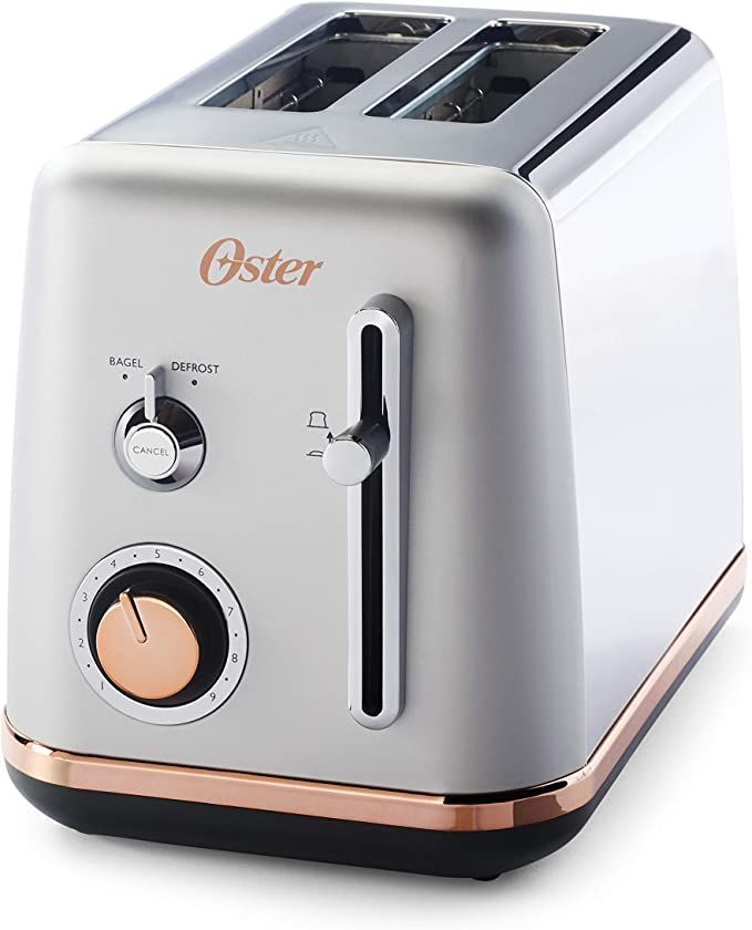 Oster 2097682 2 Slice Toaster Metropolitan Collection with Rose Gold Accents, GRAY | Amazon (US)