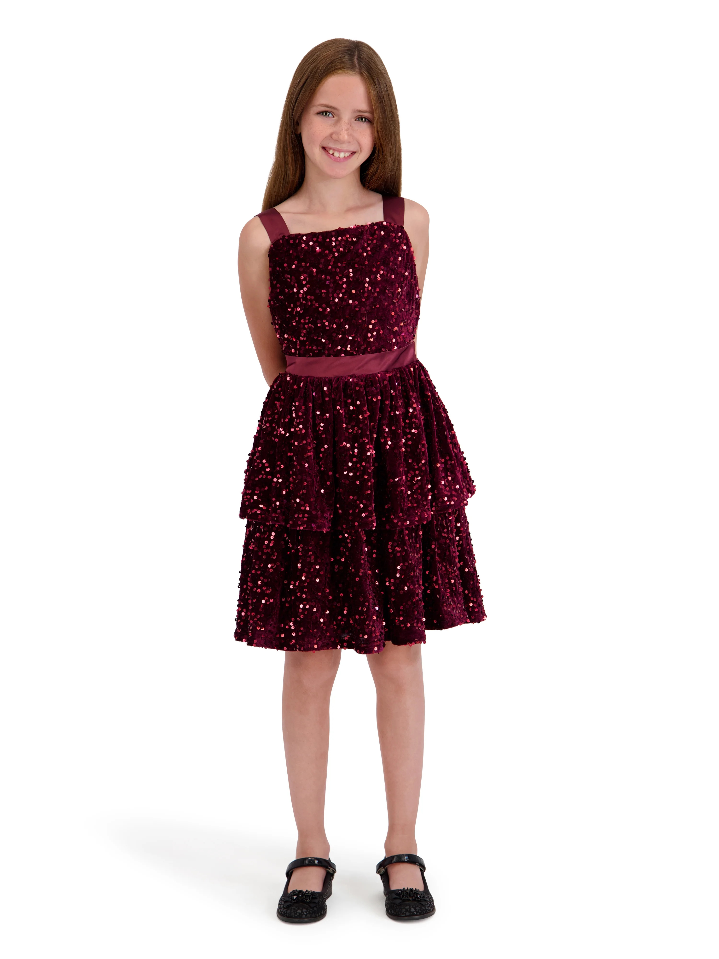 Kensie Girl Sequin Velvet Sleeveless Dress, Sizes 4-16 | Walmart (US)