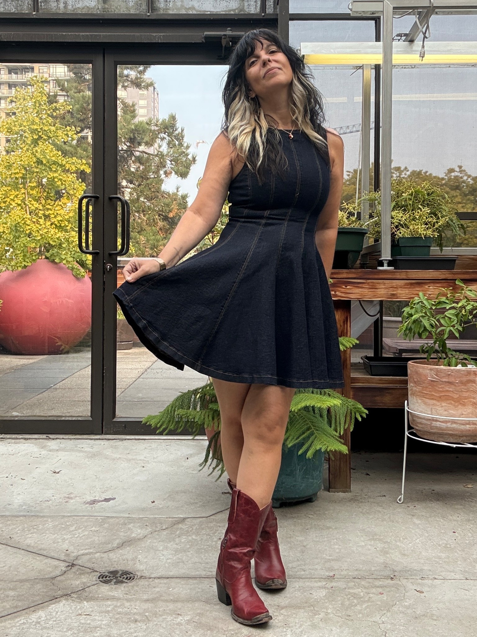 Denim but make it flirty 🤠✨ This fit-and-flare denim dress is the kind of timeless piece you can dress up or down—paired here with my favorite worn-in red cowboy boots for that perfect mix of classic + western edge. Whether it’s brunch in the city or a night two-stepping under the lights, this look is effortless, comfy, and always turns heads.

Shop the look 👇🏼

#LTKStyle #LTKFall #WesternStyle #DenimDress #CowboyBoots

#LTKdresses #LTKpartywear #LTKdatenight