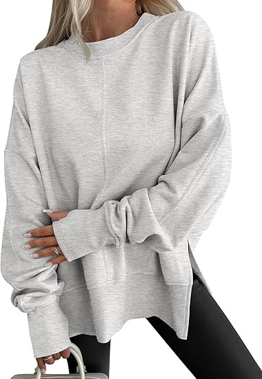 ANRABESS Women Oversized Sweatshirts Thumbhole Long Sleeve Hoodies Shirts 2025 Fall Side Slit Pul... | Amazon (US)