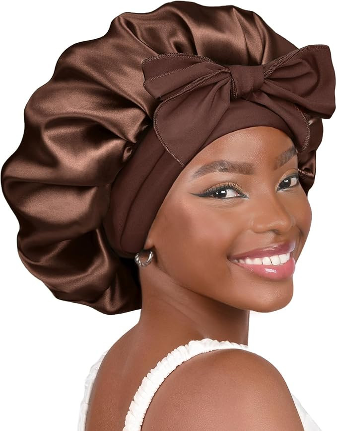 YANIBEST Adjustable Silk Bonnet for Sleeping Women Double Layer Satin Bonnet Reduce Friction Prev... | Amazon (US)