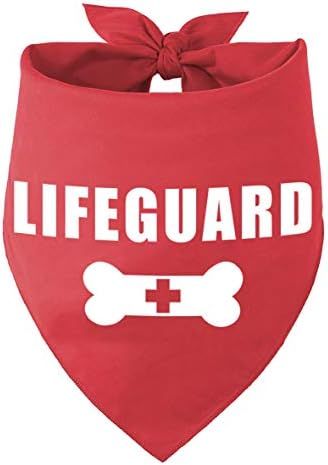 family Kitchen Funny Cute Lifeguard Pet Dog Cat Bandana Scarf for Puppy Dog Beach Pool Accessories B | Amazon (US)