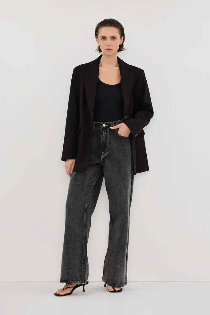 HARLEY BLACK OVERSIZED BOYFRIEND BLAZER | DISSH