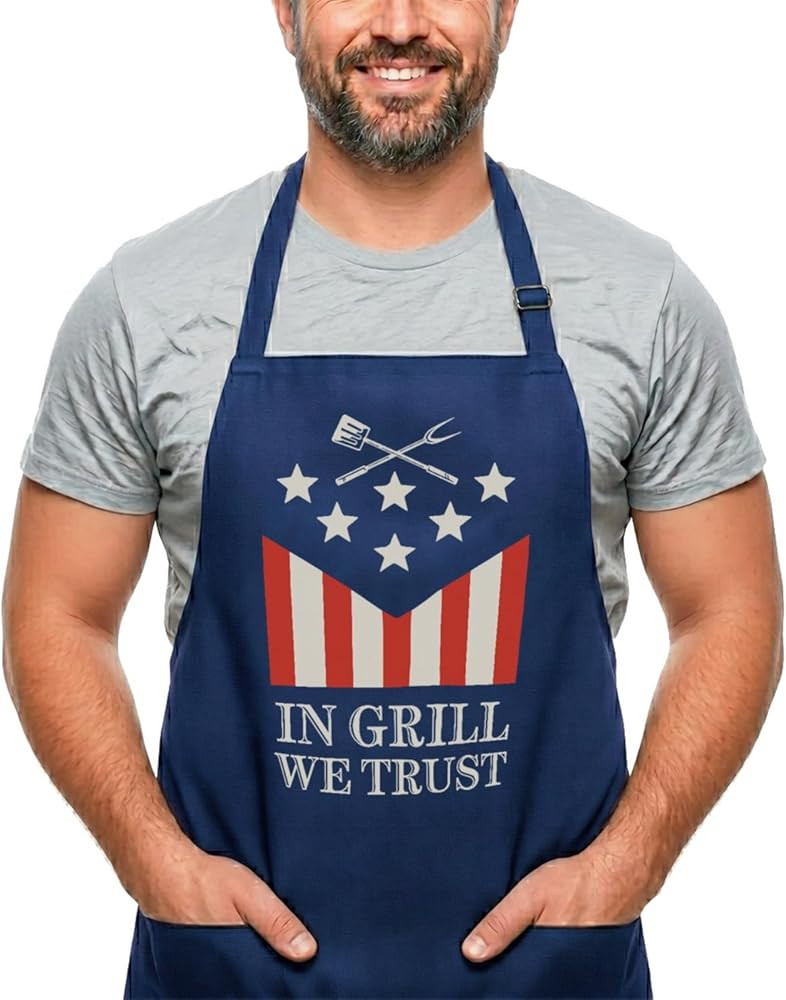 Funny Cooking Apron - Dad, Mom Kitchen Chef Grilling Aprons - 2 Pockets & Long Straps - Men & Women | Amazon (US)