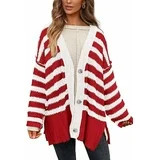 PRETTYGARDEN Women's Winter Striped Cardigan Sweaters Long Sleeve Button Down Open Front Chunky K... | Walmart (US)