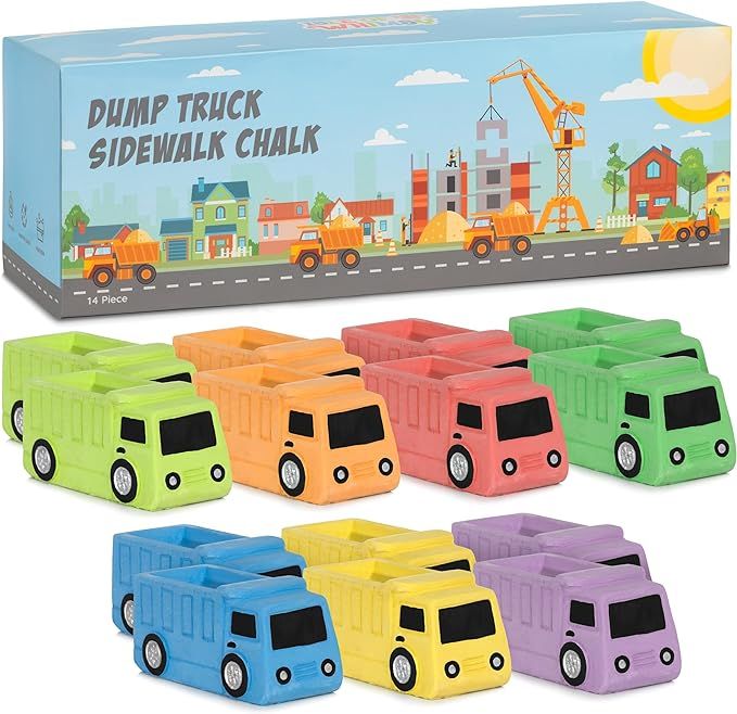| 14 Dump Truck Sidewalk Chalk | Construction Birthday Party Supplies | Party Favors & Goodie Bag... | Amazon (US)