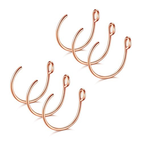 D.Bella 20G Faux Piercing Jewelry 8mm Fake Nose Ring Hoop for Lip Septum Set | Amazon (US)