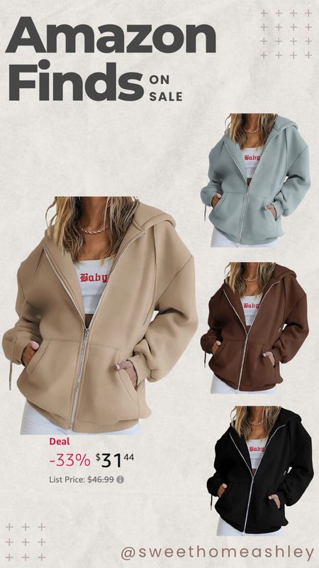 Neutral hoodie, scuba hoodie, Amazon hoodie, athleisure, workout jacket

#LTKFind #LTKsalealert #LTKfit