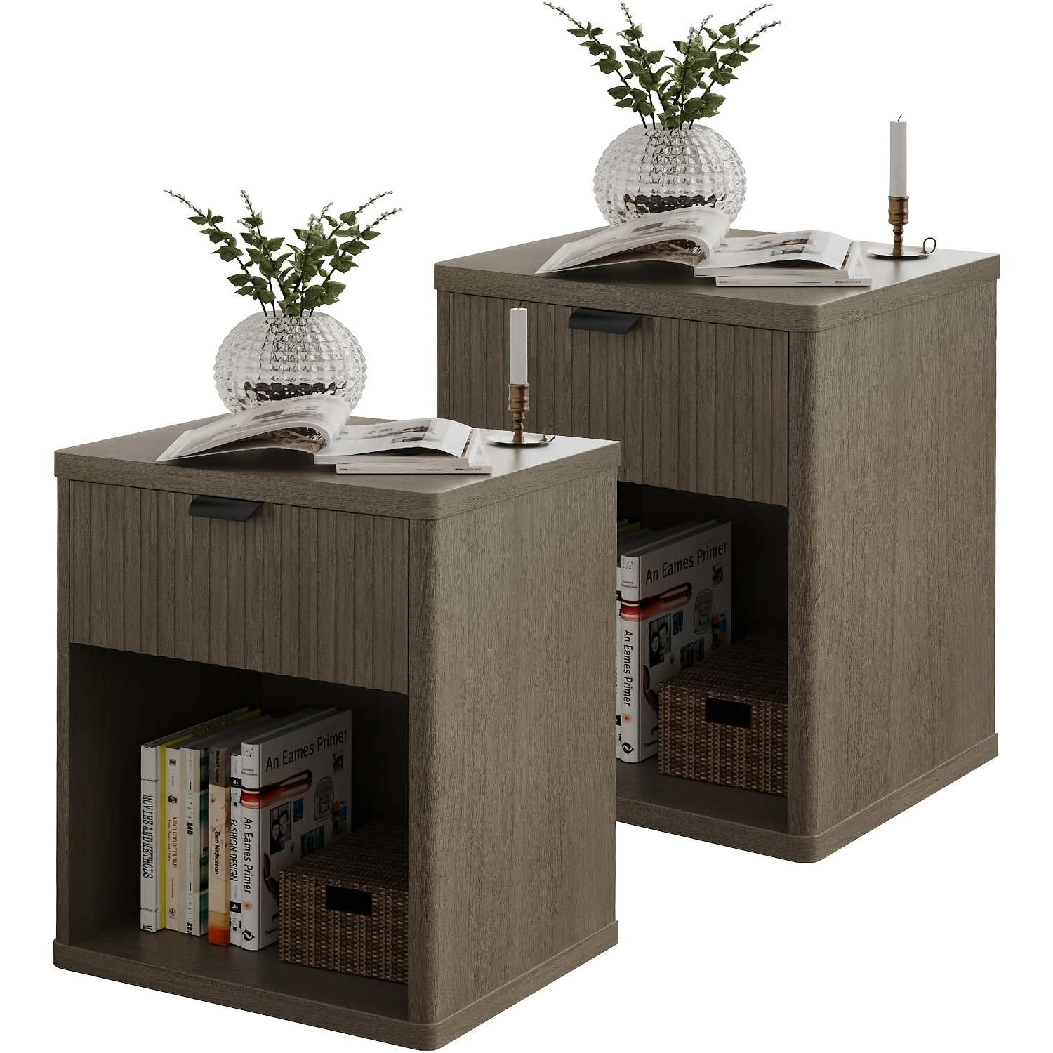 nightstand fluted drawer storage end table large - Temu | Temu Affiliate Program