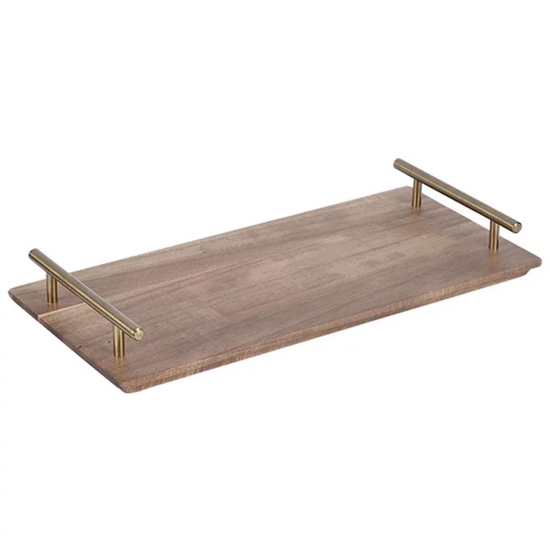 Wooden Serving Tray With Metal Handles,Farmhouse Decor Serving Platters,for Food,Coffee Table,Par... | Walmart (US)