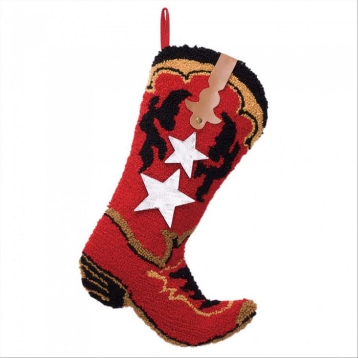 Hooked Red Cowboy Boot Stocking | Pier 1 Online
