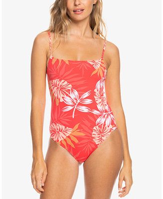 Roxy Juniors' Seaside Tropics One-Piece Swimsuit & Reviews - Swimsuits & Cover-Ups - Women - Macy... | Macys (US)