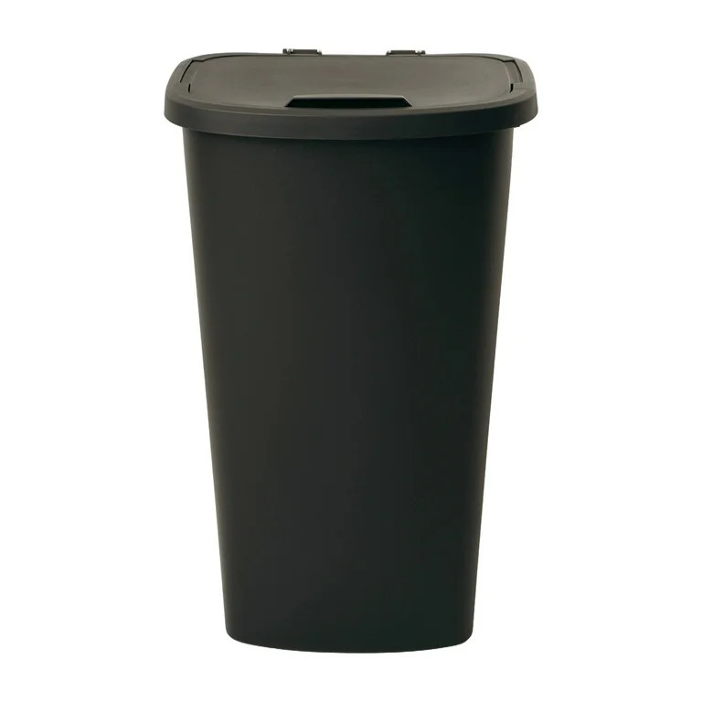 Mainstays Kitchen Trash Can, 11 Gallon, Plastic Lift Top Garbage Bin, Black | Walmart (US)