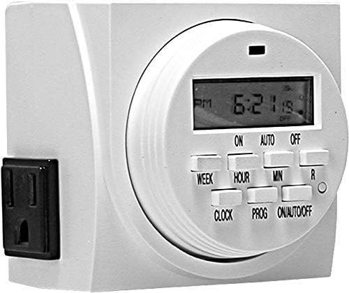 Autopilot Dual Outlet 7-Day Grounded Digital Programmable Timer, 1725W, 15A, 1 Minute On/Off | Amazon (US)