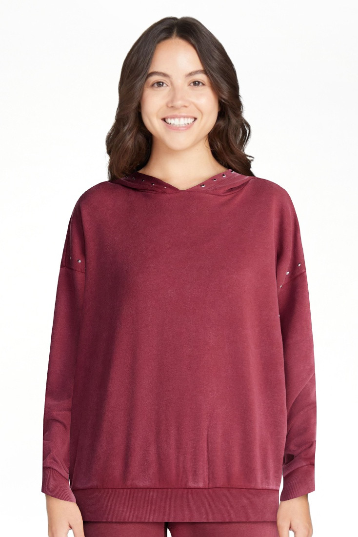No Boundaries Mineral Wash Studded Fleece Oversized Hoodie, Women's XXS-XXL | Walmart (US)