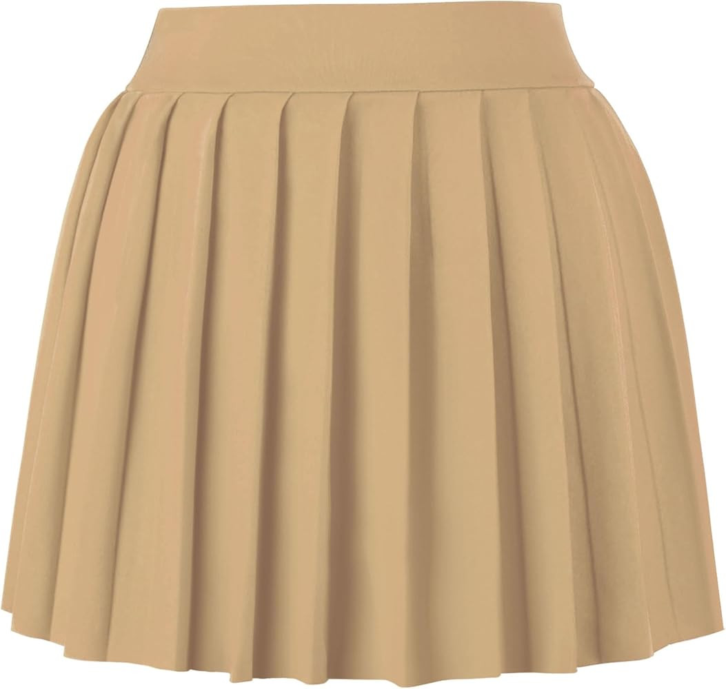 Women Sexy Pleated Mini Skirts Ruffle Club Y2k Role Play A-line Skater Skirt Casual Stretchy Unif... | Amazon (US)