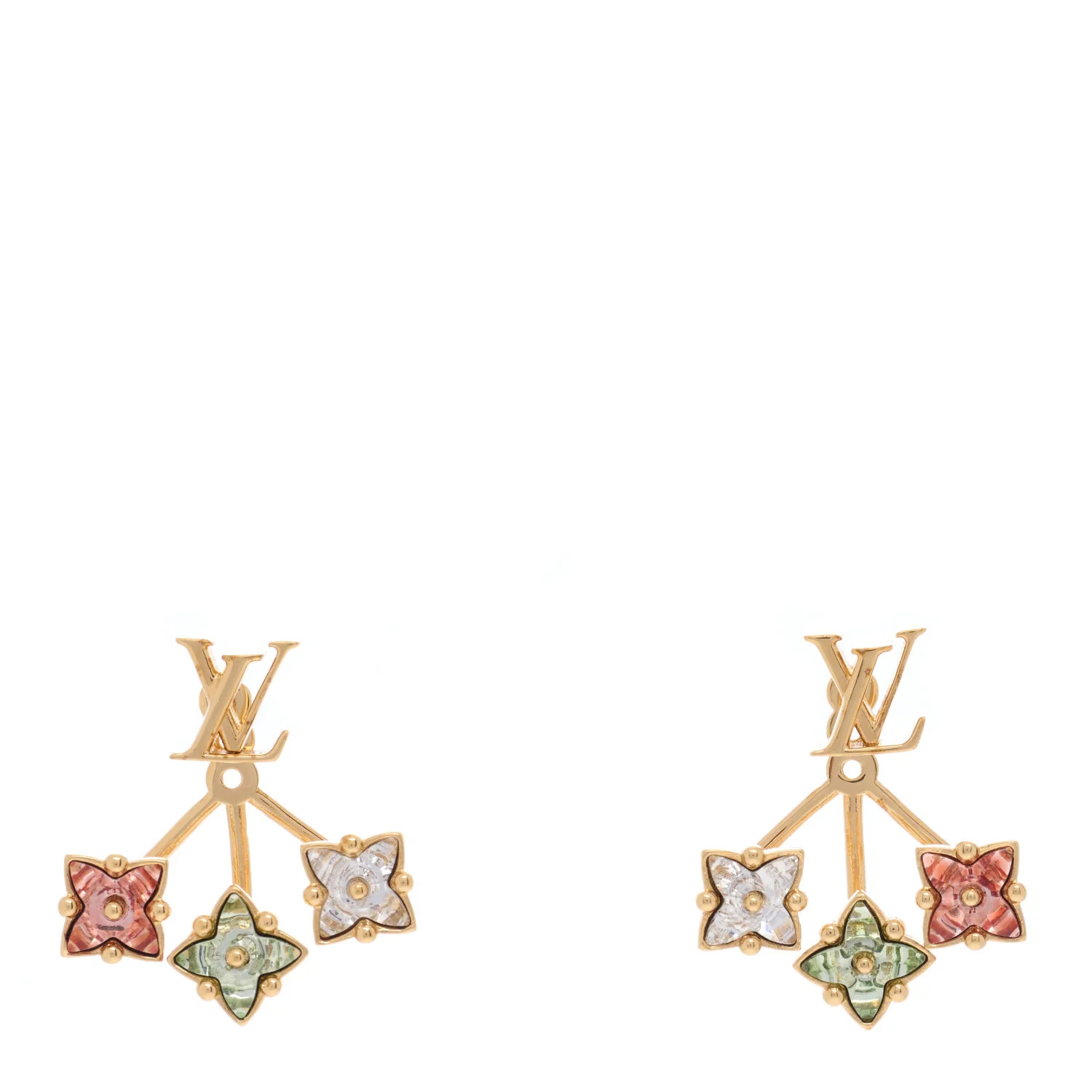 Metal Crystal Loulougram Earrings Multicolor | FASHIONPHILE (US)