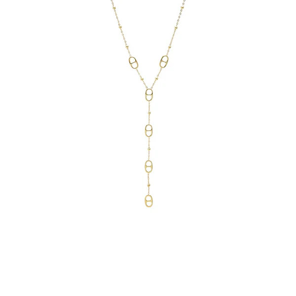 Mariner Chain Drop Link Lariat Necklace | Adina Eden