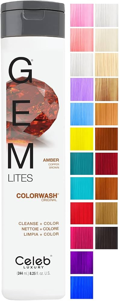 Celeb Luxury, Professional Semi-Permanent Hair Color Depositing Shampoo, Gem Lites Amber Colorwas... | Amazon (US)