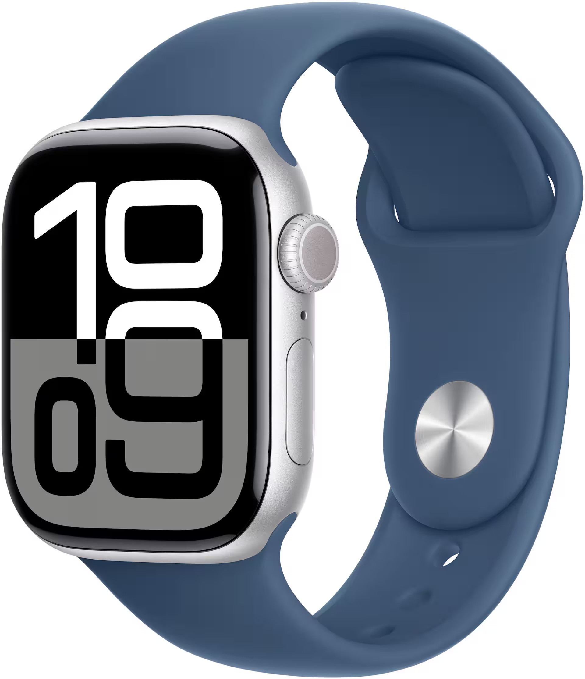 Apple Watch Series 10 (GPS) 42mm Aluminum Case with Denim Sport Band S/M Silver (2024) MWWA3LW/A ... | Best Buy U.S.