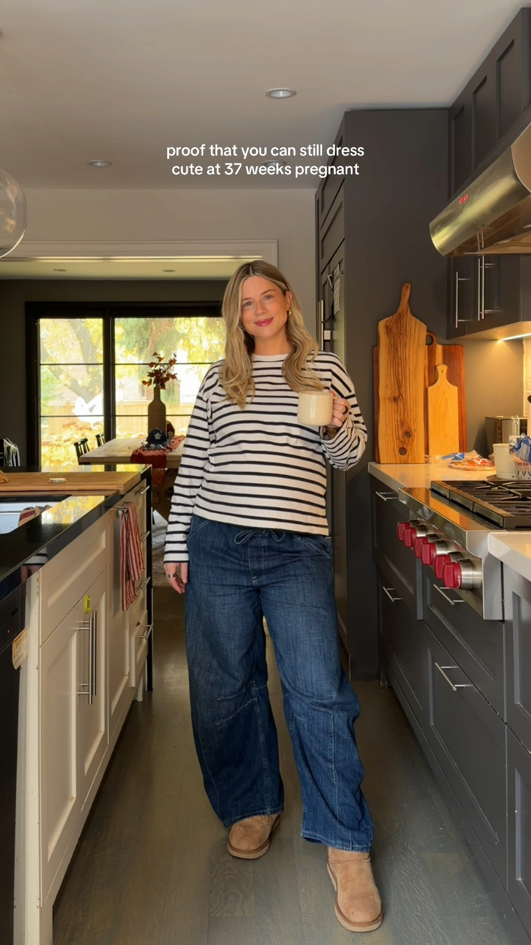 37 weeks pregnant and still wearing regular clothes and feeling cute! Sized up to a medium in this top and loved the oversized fit pre-pregnancy but also so good for pregnancy 

#LTKstyletip #LTKcanada #LTKmaternity