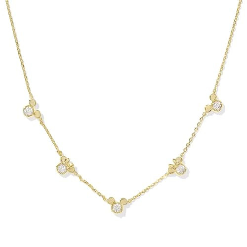 Kendra Scott x Disney 14k Gold-Plated Mickey Mouse and Minnie Mouse Strand Necklace in White Crystal, Fashion Jewelry for Women | Amazon (US)