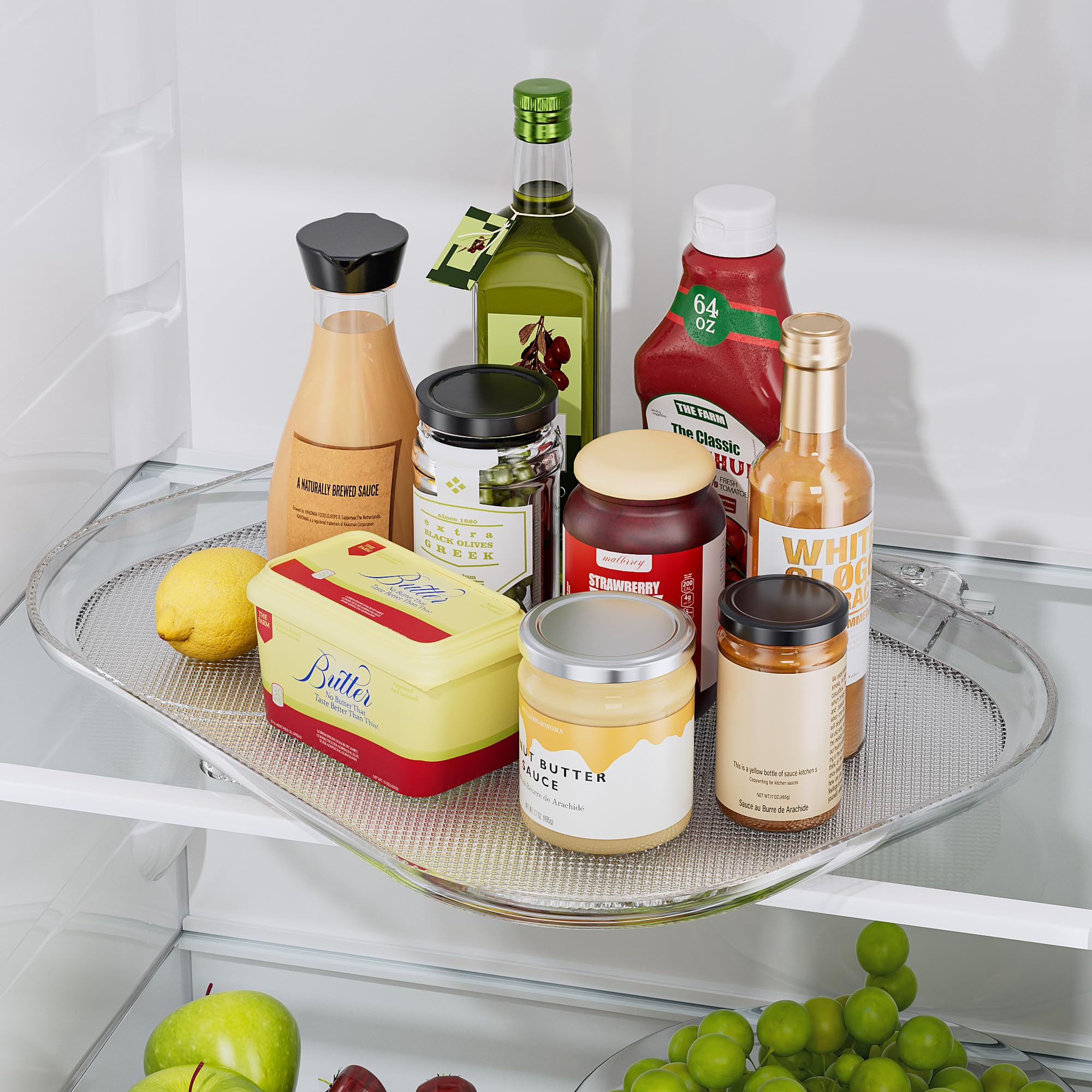 LAMU 14.56''x11'' Lazy Susan Turntable Organizer for Refrigerator, Clear Rectangle Lazy Susan, Co... | Amazon (CA)