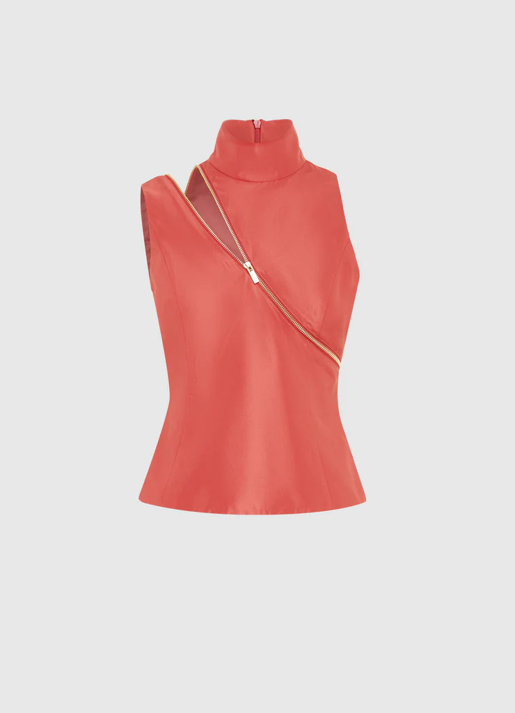 Skylar Turtleneck Sleeveless Top - Mulberry | LEO LIN