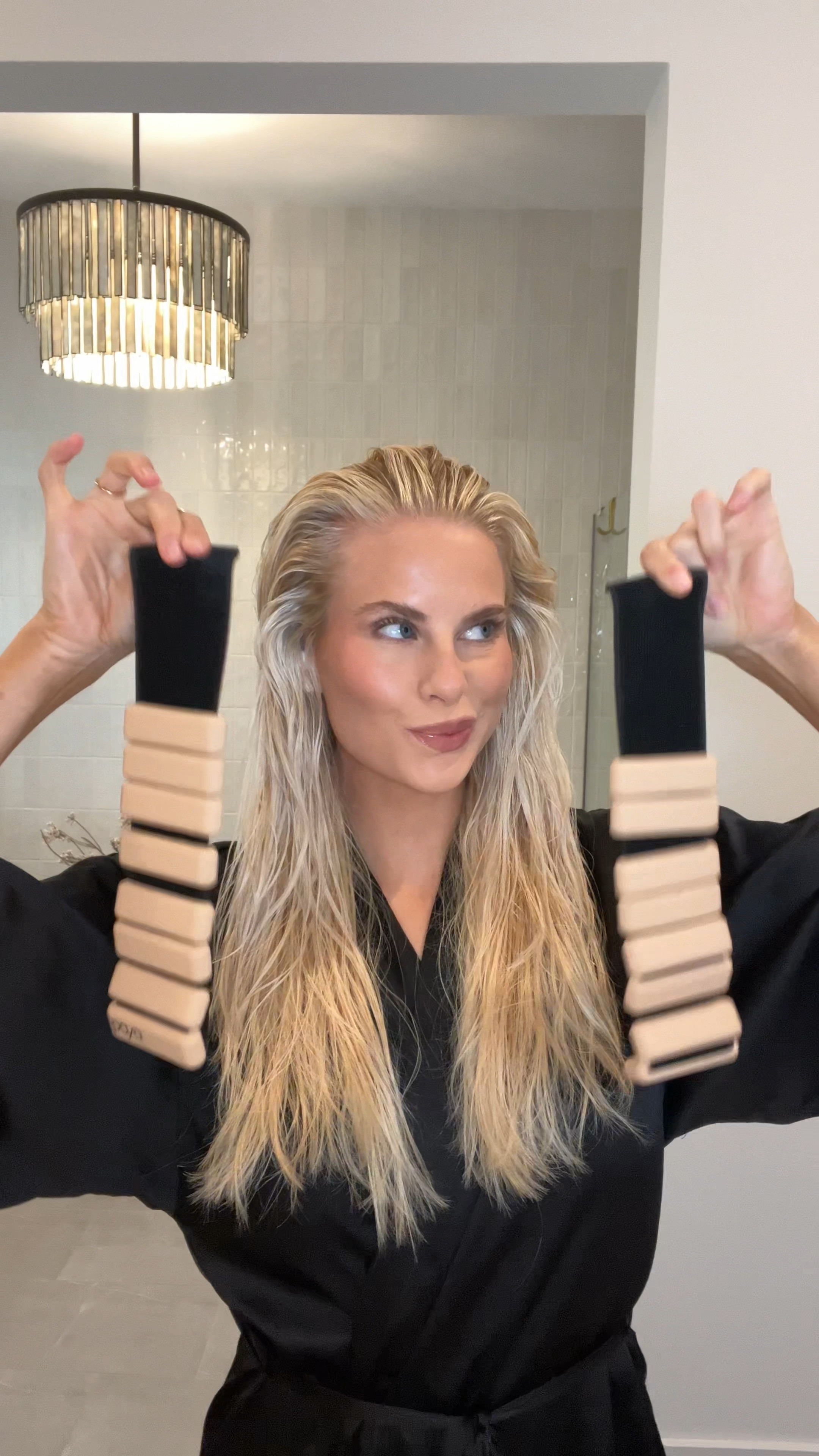 Weighted blowout! Using bala bangles + linked similar 🤍🤍