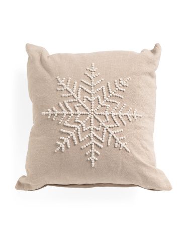 20x20 Embroidered Snowflake Pillow | TJ Maxx