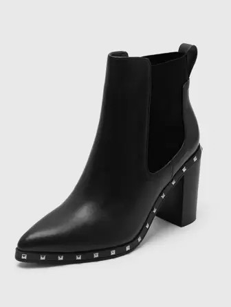 Women's Ankle Boots Pointed Toe Chelsea Boots Elastic Gore Heeled Boots | SHEIN