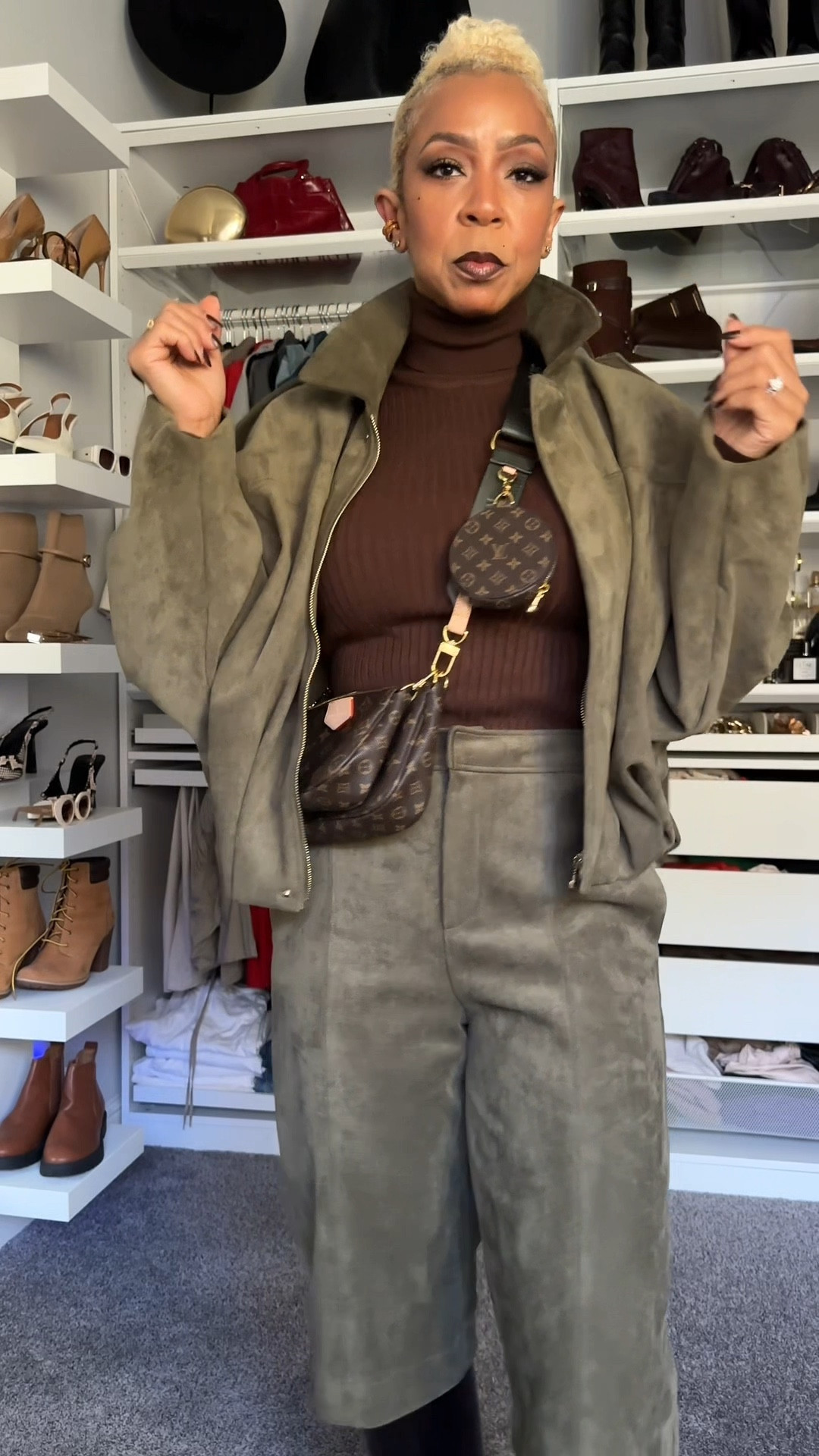  I love a good co-ord set! I purchased this look last year, but the jacket is currently available at Zara..  They also have a new brown color way. https://www.zara.com/us/en/suede-effect-bomber-jacket-p04344655.html?v1=505335534&v2=2417747 
Want to enjoy luxury fragrance without the luxury price? Check out The Clone  and enjoy your favorite iconic fragrances for as little as $50! Click the link and use my discount cyto save and additional 15% off: Clone Fragrances 
https://cloneofperfume.com/BORN2BZESTY for 15% off


#LTKootd #LTKgrwm #LTKOver40