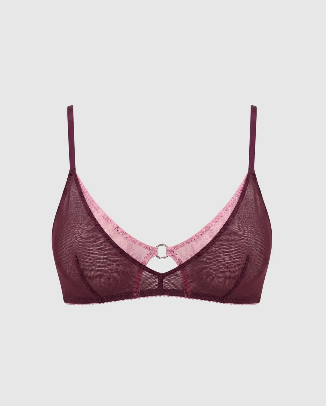 Mesh Double Triangle Bralette Cherry | Understatement