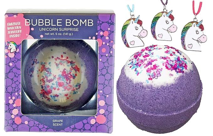 Unicorn Bubble Bath Bomb for Girls with Surprise Kids Necklace Inside by Two Sisters Spa. Large 9... | Amazon (US)