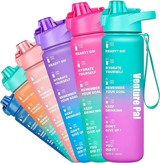 Venture Pal 32oz Motivational Water Bottle with Time Marker & Removable Strainer, Leakproof Fast ... | Amazon (US)