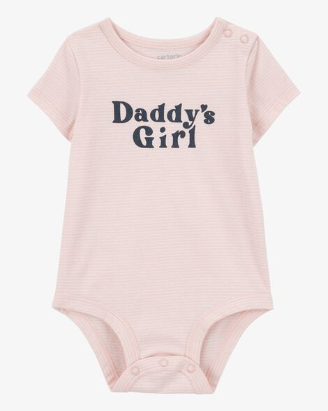 Baby "Daddy's Girl" Short-Sleeve Bodysuit - Pink | Carter's Inc