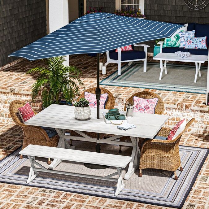 allen + roth Serena Park 6-Piece Patio Dining Set with Bench at Lowes.com | Lowe's
