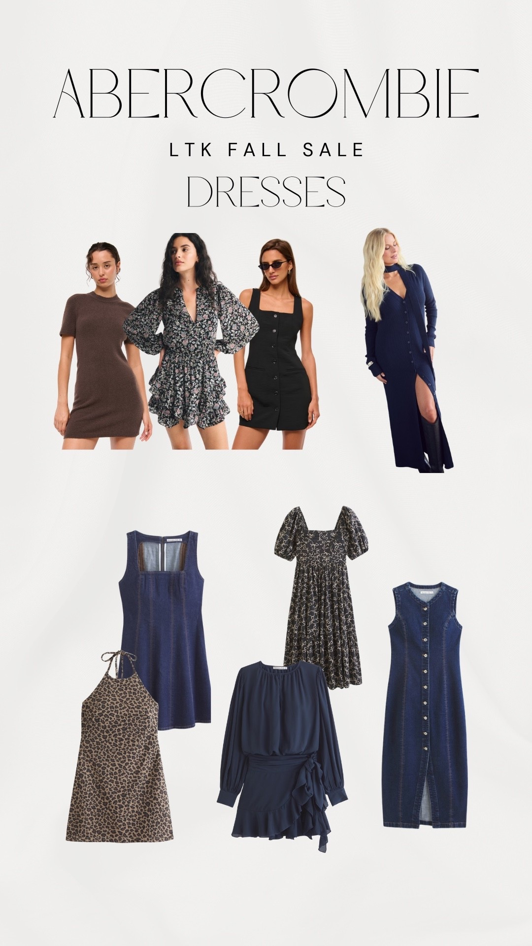 Some of my Dress picks from Abercrombie - some classic, some trendy, all adorable! Which one is your favorite?!

Fall dress, denim dress, leopard dress, Abercrombie dress, fall
Family photo dress, country concert dresss

#LTKFallSale #LTKMidsize #LTKSaleAlert