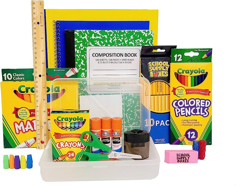 Back to School Supply Box Grades K-5 - School Supply Kit Back to School Essentials - 32 Pieces | Amazon (US)