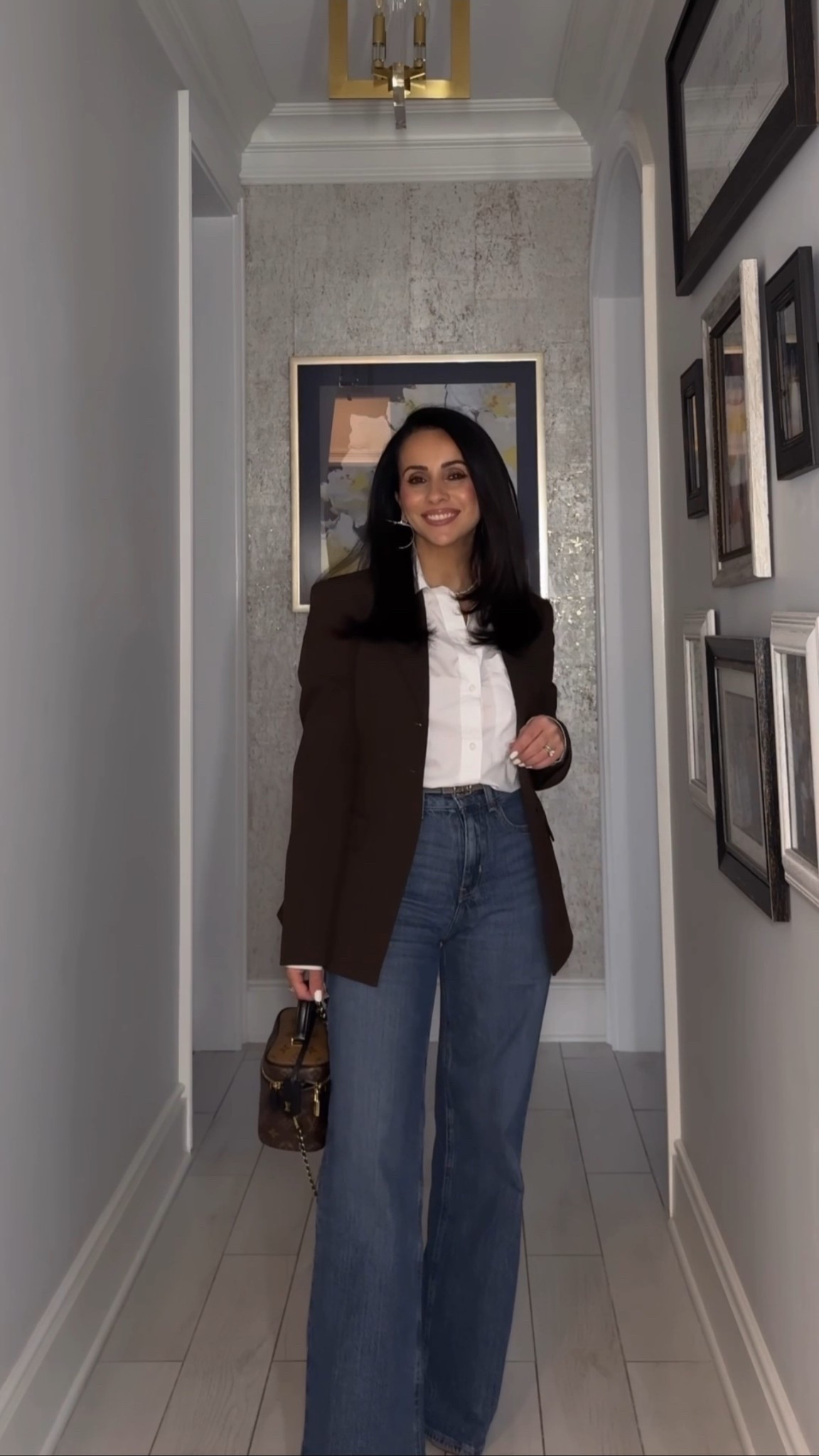 I love the silhouette on this Aritzia blazer! 
Perfume worn in the reel/video is ambery cherry 

Blazer size: Xxs 
Jean size: 2

#LTKStyleTip #LTKPetite #LTKOver40