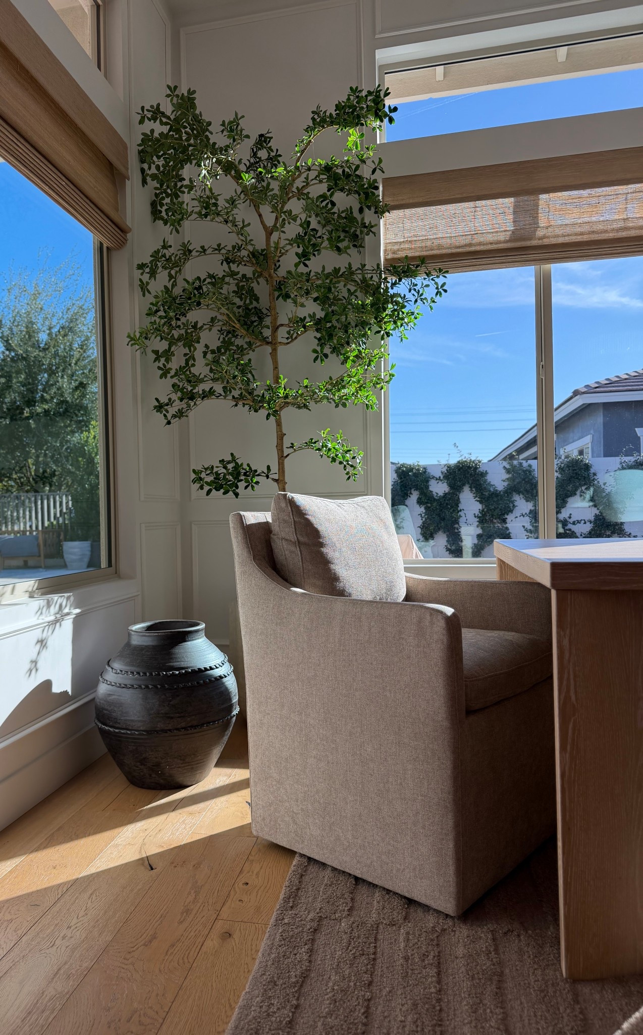 Afternoon, kitchen nook views

This chair is doing the most in the best way.
Desk chair ✔️ Dining chair ✔️ Vanity chair ✔️

Clean lines, comfortable enough to actually sit in, and modern without feeling cold. I love pieces that move from room to room without looking out of place—and this one looks just as good at a desk as it does pulled up to the table.

Bonus: it layers beautifully over a brown wool rug and doesn’t compete with statement pieces like a large olive tree. Functional, timeless, and incredibly versatile.

Amazon accent chair, modern Amazon chair, neutral accent chair, chair for desk, dining chair alternative, vanity chair, modern dining chair, neutral modern kitchen chair, organic modern chair, minimalist accent chair, brown wool rug, wool area rug living space, neutral kitchen decor, modern kitchen table, black olive tree decor, large olive tree indoor, earthy modern home, neutral home decor, versatile seating, modern neutral furniture, clean lined chair, warm modern interiors, organic modern style, neutral furniture finds, Amazon home finds

#LTKHome #LTKSeasonal