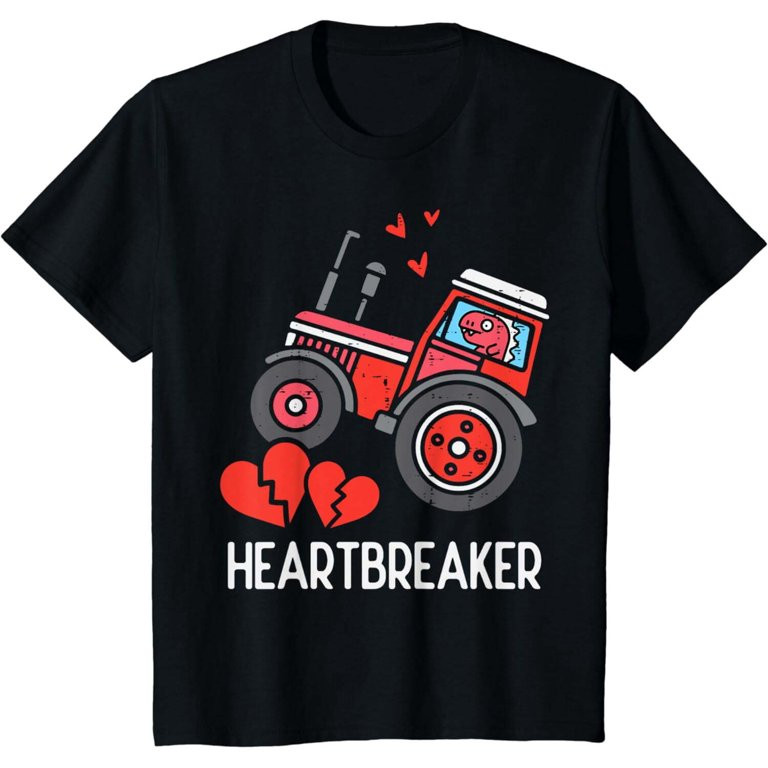 Funny Kids Valentines Day Tractor Heartbreaker Truck Toddler Boys Kids T-Shirt | Walmart (US)