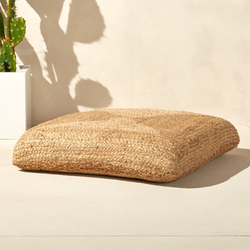 Braided Jute Outdoor Patio Floor Cushion + Reviews | CB2 | CB2