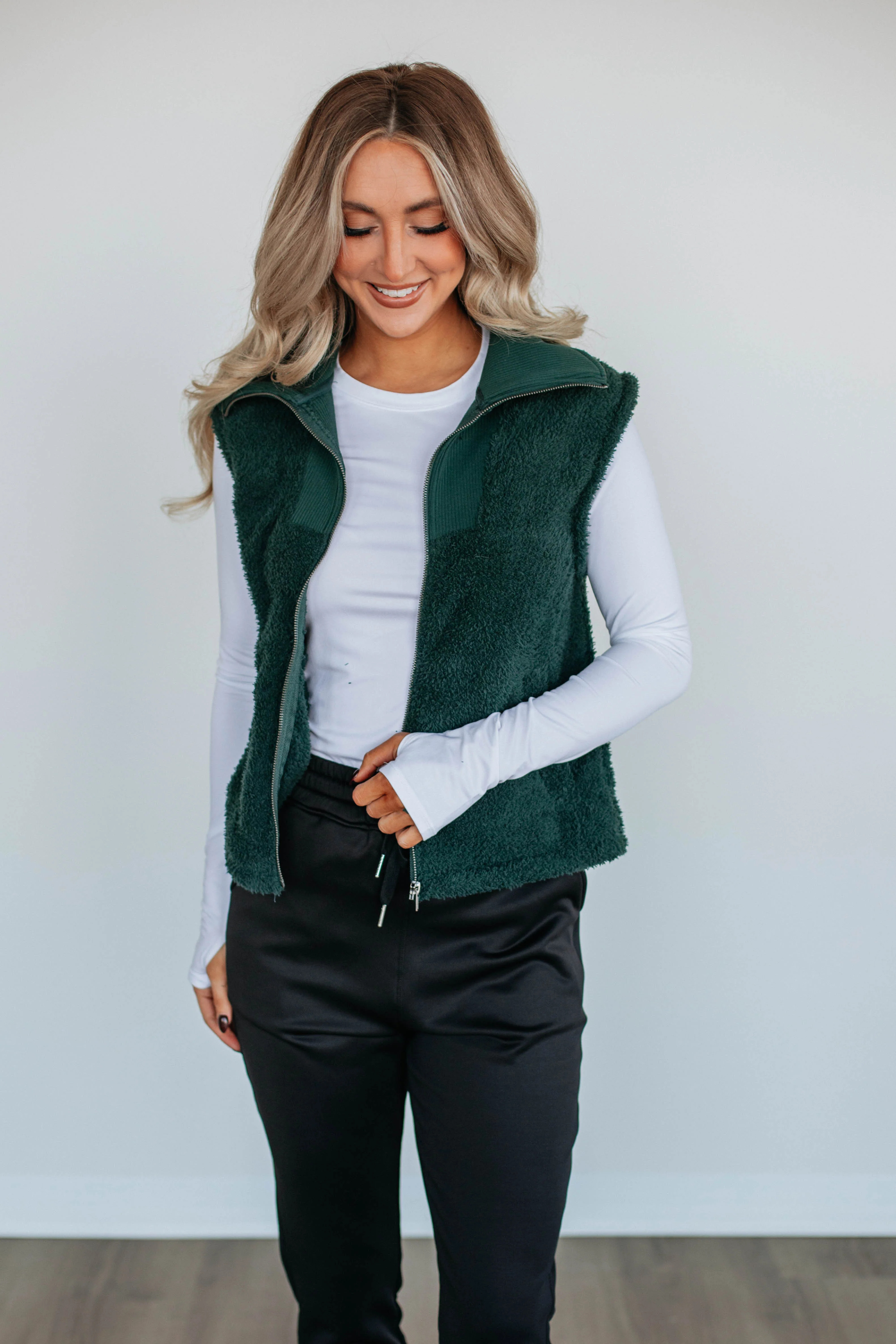 Cove Sherpa Vest - Jungle Green Small | Wild Oak Boutique